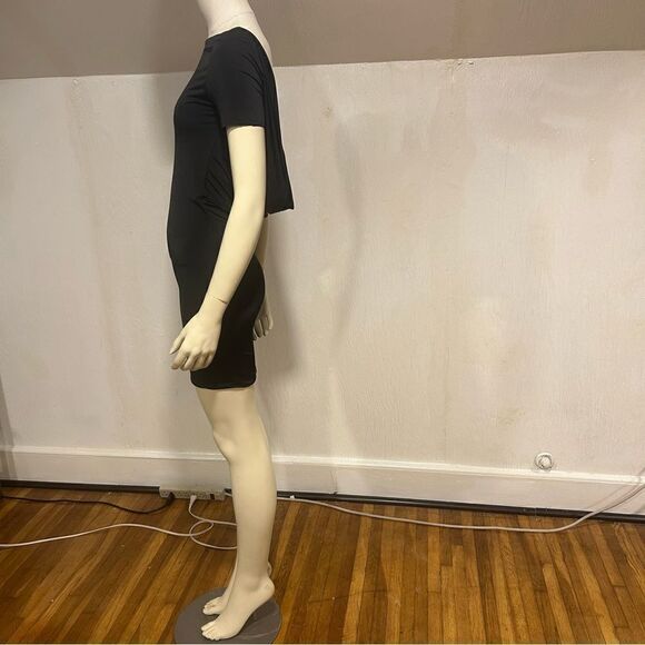 Revolve House of CB London Satin Short Sleeved bodycon Dress W/ Draped Cowl Back - Picture 6 of 13